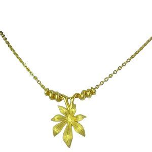 HIgh karat scrollwork sliding Flower pendant necklace 11.1g 16.5"